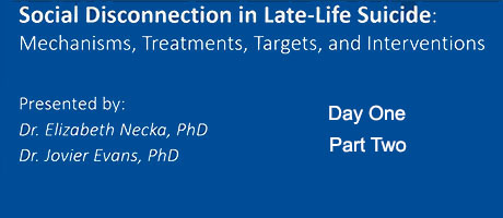 screenshot from NIMH workshop Virtual Workshop: Social Disconnection and Late-Life Suicide: Sept. 17, Part 2