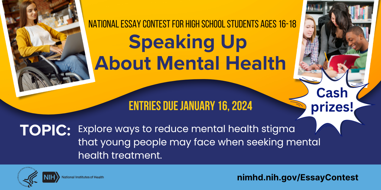 High School Students Invited to Reflect on Mental Health Stigma in National Essay Contest