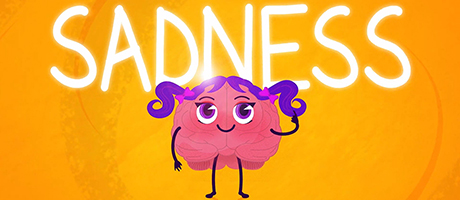  A cartoon brain character named "Jane the Brain" with the word "Sadness" above.