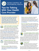 Cover of NIMH publication Tips for Taking Control of Your Mental Health: Talking With Your Health Care Provider