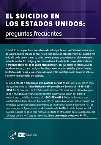 Front cover for El suicidio en los Estados Unidos.