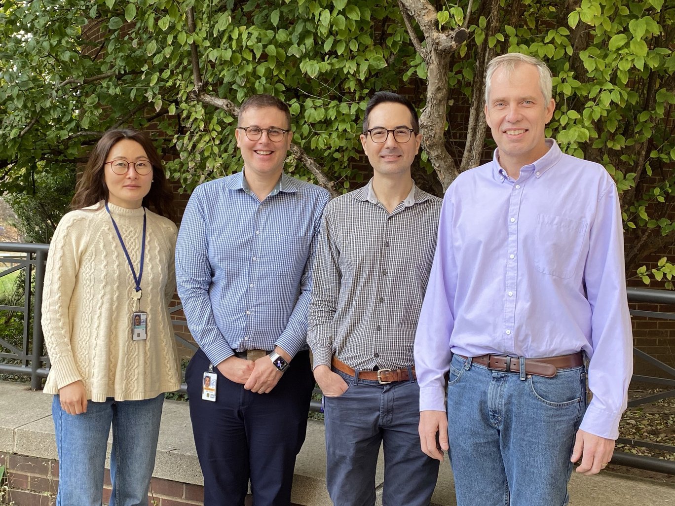 From left to right, are SNL research group principal investigators, Soohyun Lee, James Bourne, Toby Merson, and David Leopold